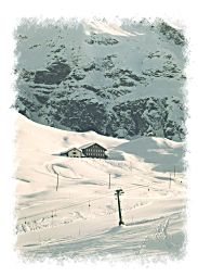 Il Rifugio Gabiet in mezzo ai campi da sci